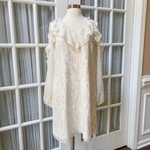 Lily Pulitzer White Metallic Silk Dress